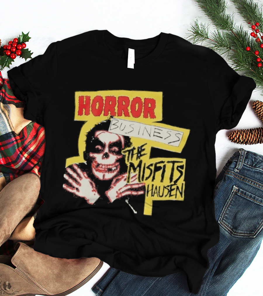 Middle Of Beyond Misfitshausen Misfits X Danhausen Horror Business Iconic Skull T-Shirt