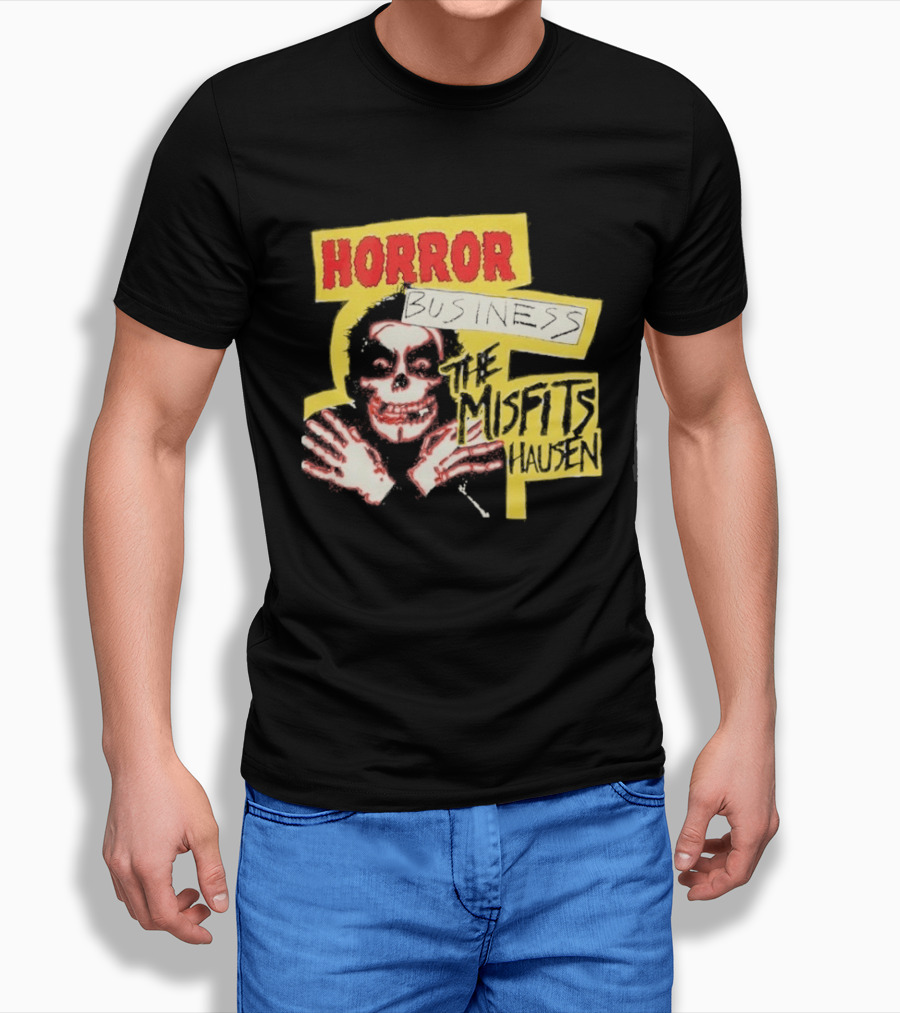 Middle Of Beyond Misfitshausen Misfits X Danhausen Horror Business Iconic Skull T-Shirt