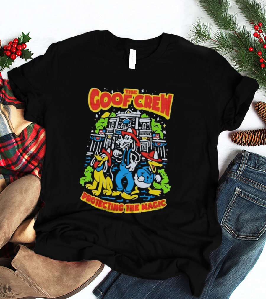 The Goof Crew Firehouse Protecting The Magic Pluto Donald Duck Disney T-Shirt