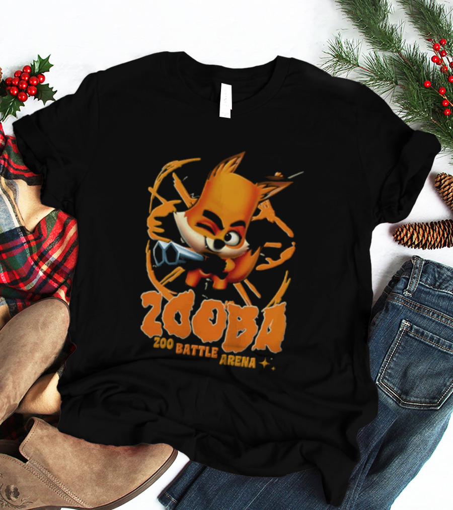 Zooba Zoo Battle Arena Fox Character With Orange And Blue T-Shirt