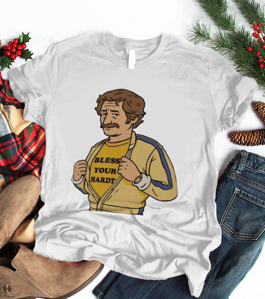 Bless Your Hardt Damn I'm Good Cartoon 70s Style Mustache Vintage Look T-Shirt