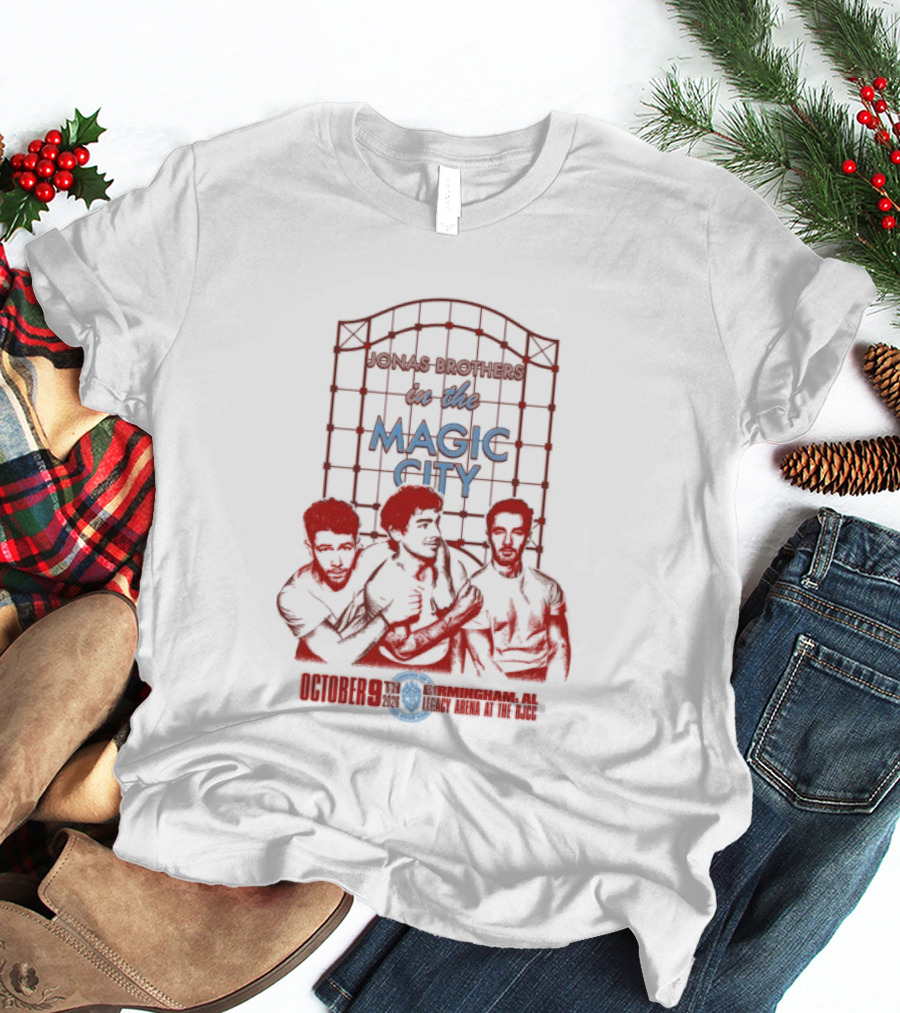 Jonas Brothers Live Birmingham AL City Legacy Arena October 9 2026 Magic City Concert Event T-Shirt