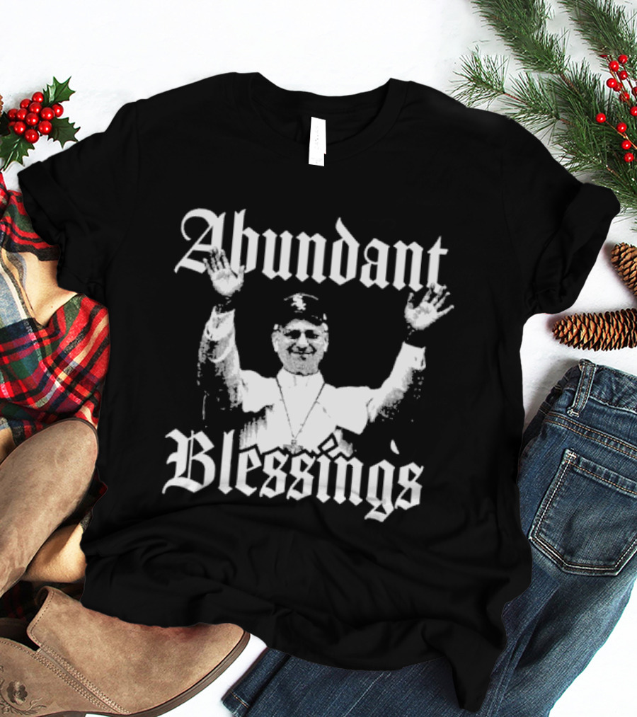 Abundant Blessings Joyful Celebration With Iconic Enthusiastic Figure Hands Raised T-Shirt