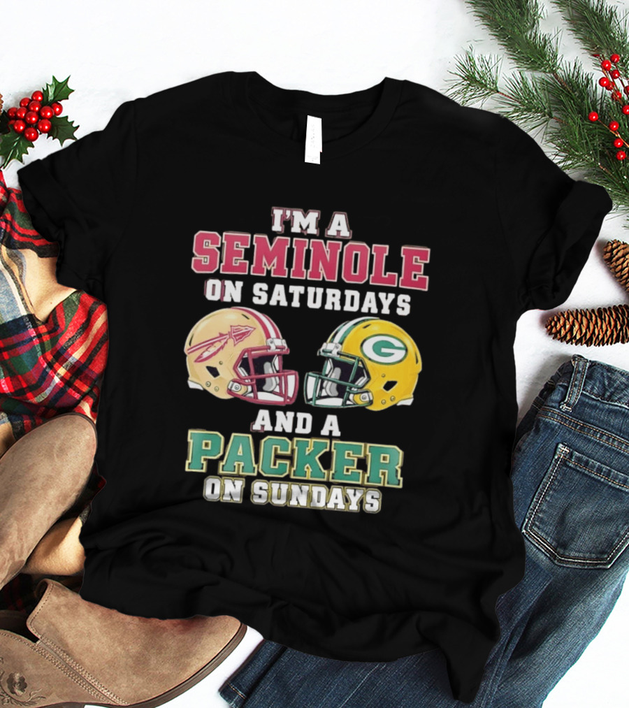I'm A Seminole On Saturdays And A Packer On Sundays Helmet Team Spirit T-Shirt