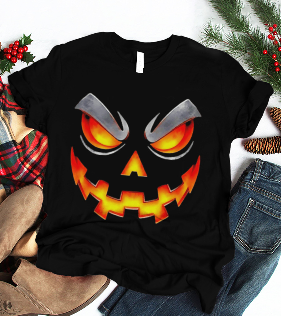 Pumpkin King Wicked Halloween 2026 Fiery Face Jack O' Lantern T-Shirt