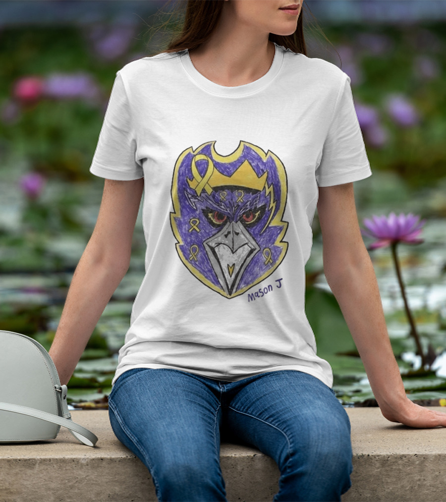 Baltimore Ravens Purple And Yellow Ribbon Mason J T-Shirt