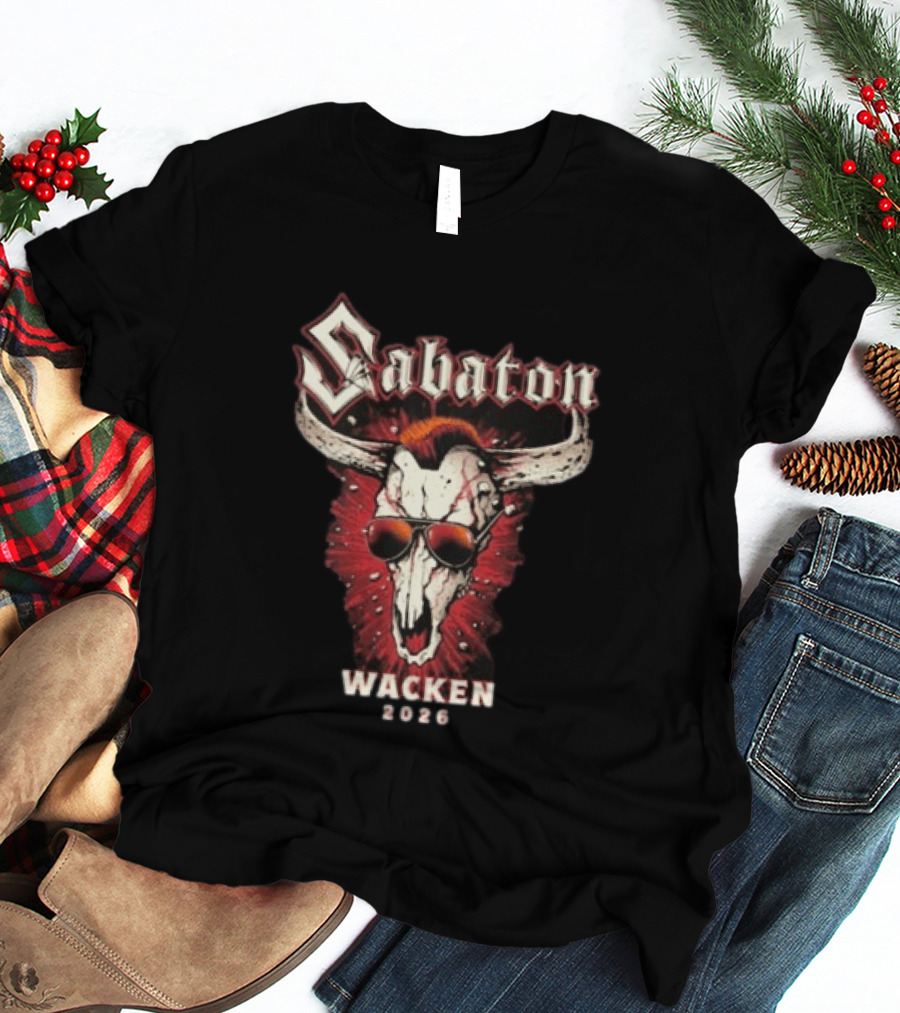 Sabaton Wacken 2023 Skull Wearing Sunglasses T-Shirt
