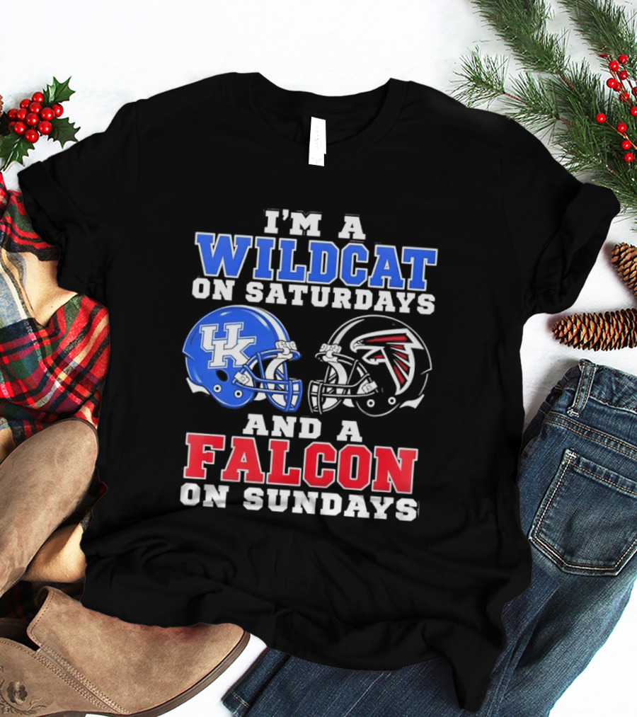 I'm A Wildcat On Saturdays And A Falcon On Sundays Kentucky And Atlanta Football Fan Gear T-Shirt