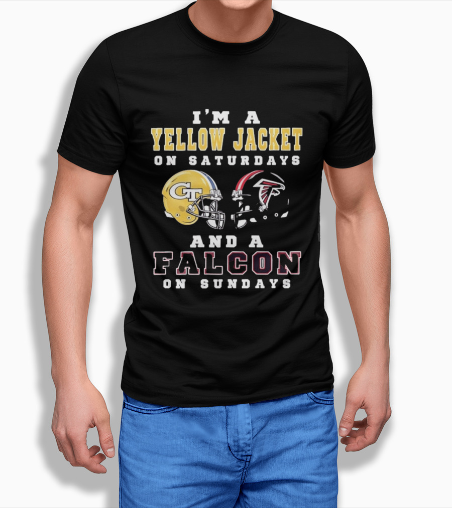 I'm A Yellow Jacket GT Helmet Saturdays Falcon Logo Sundays T-Shirt