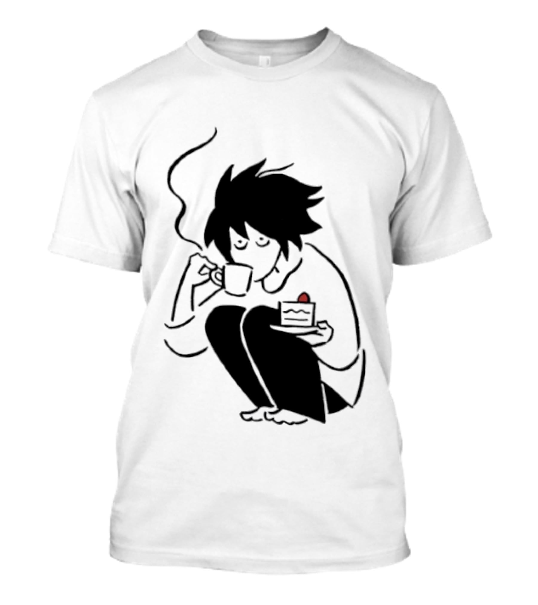 Death Note L Coffee And Strawberry Cake Scene T-Shirt