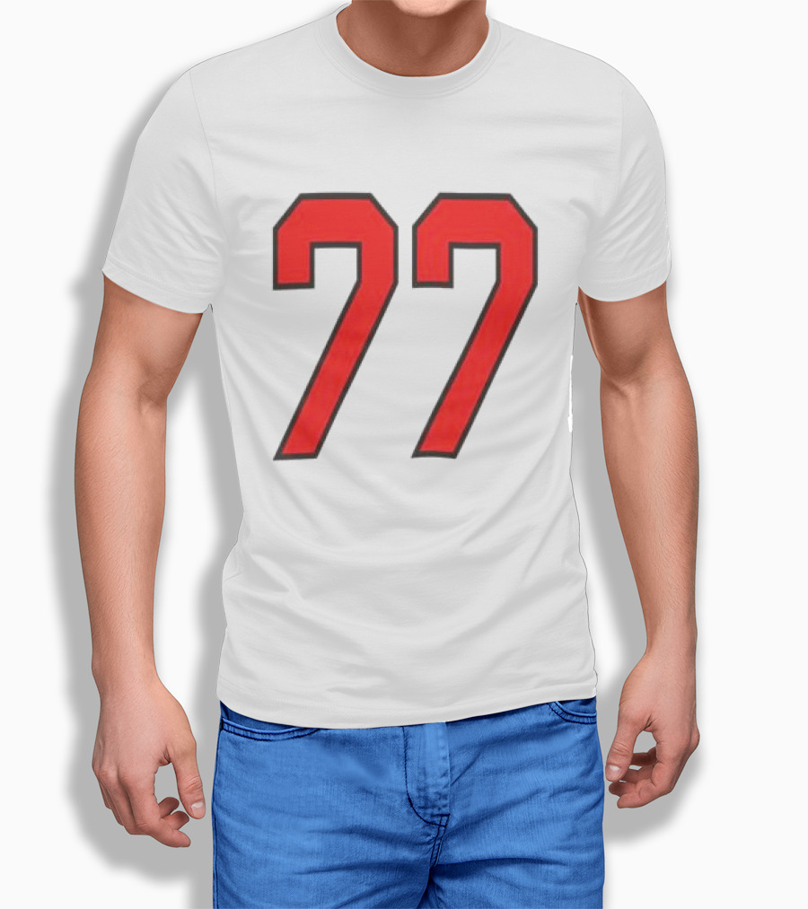 Sombr Tour Store 77 Red Ringer Classic Block Number T-Shirt