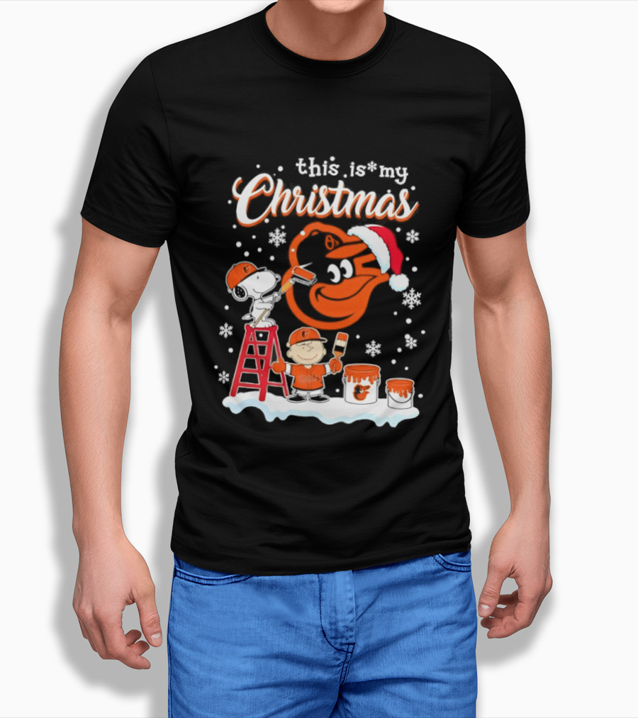 Baltimore Orioles Snoopy Woodstock Charlie Brown This Is My Christmas 2026 T-Shirt