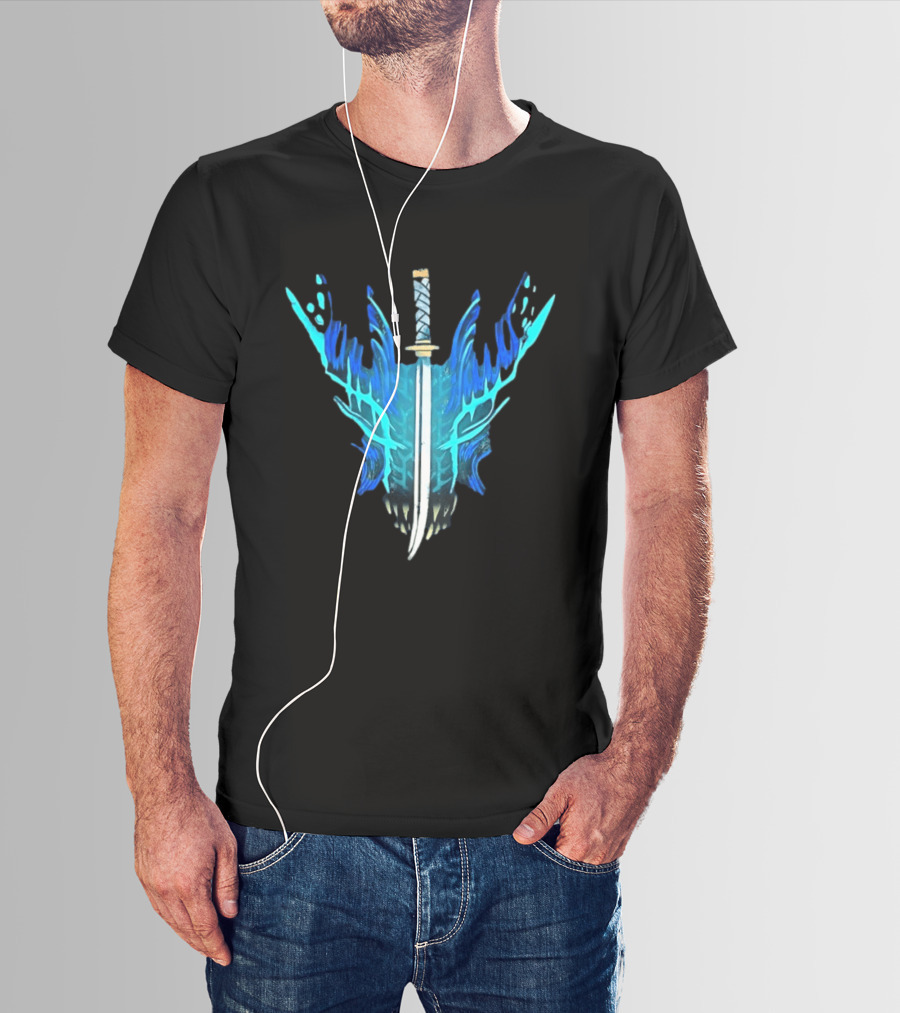 Devil May Cry 5 Vergil Yamato Sword Blue Flames T-Shirt