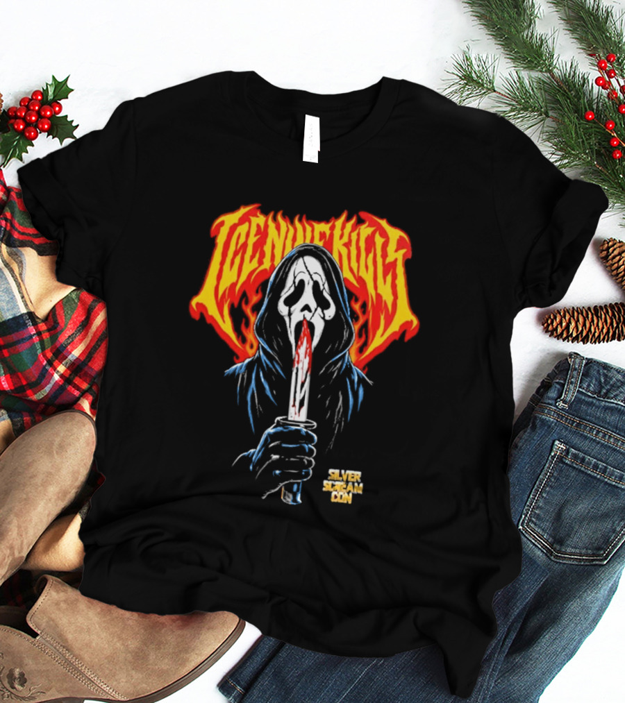 Ice Nine Kills Silver Scream Con V Ghost Mask Bloody Knife October 2 4 2026 DCU Center Worcester MA T-Shirt