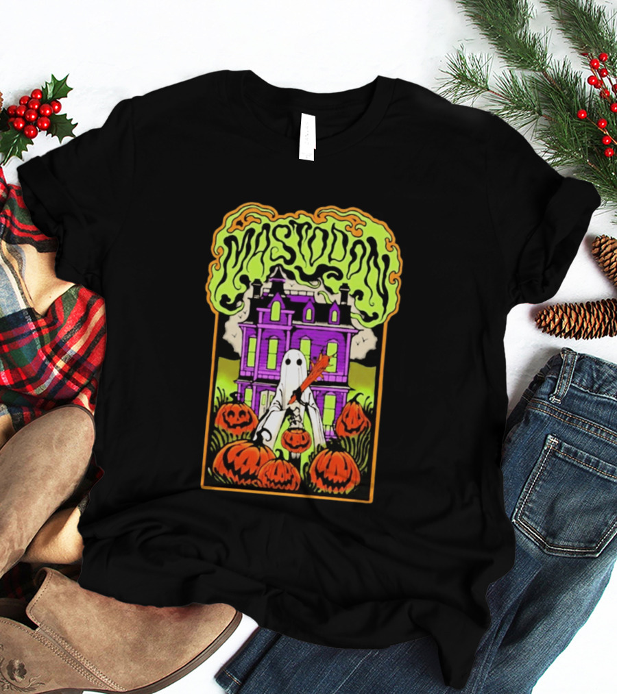 Mastodon Haunted Mansion Pumpkin Patch Halloween 2026 T-Shirt