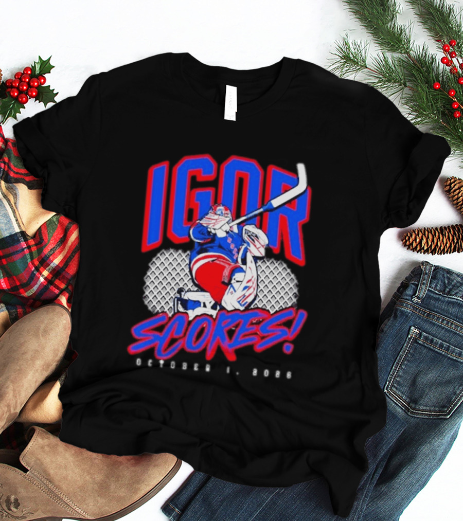 Igor Scores October 1 2026 Hockey Goalie Celebration T-Shirt
