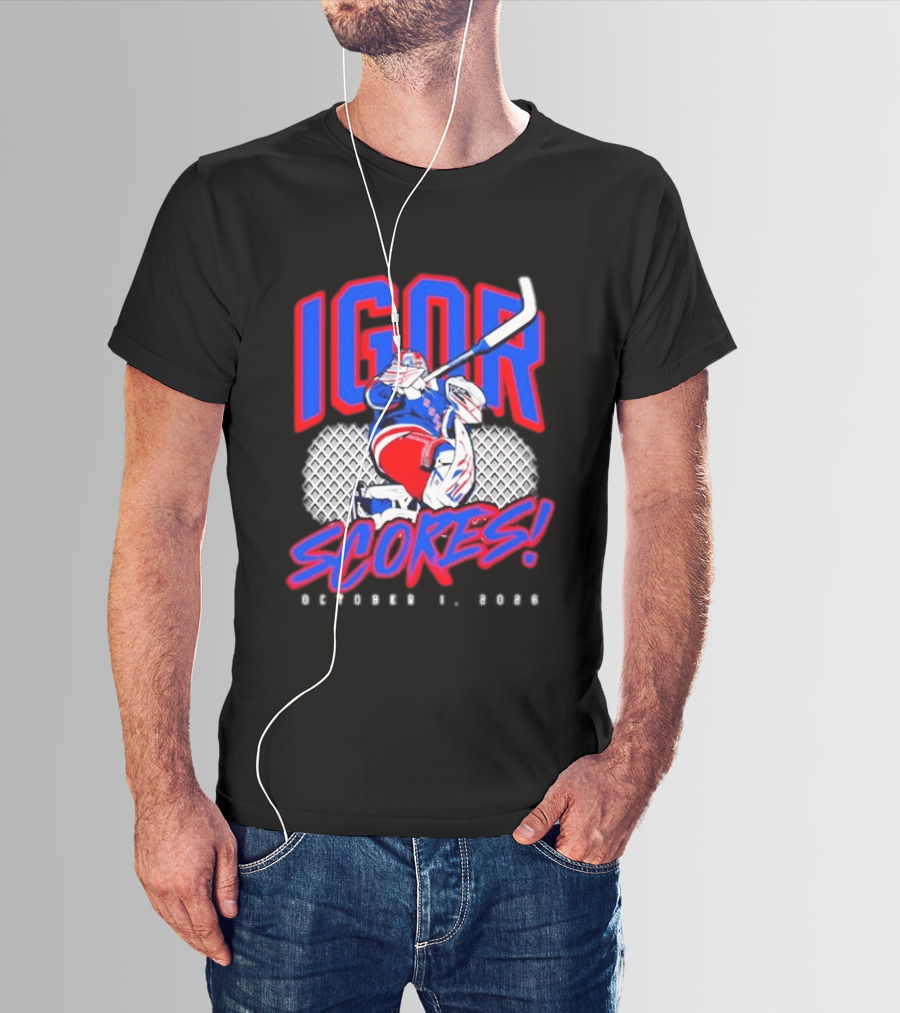 Igor Scores October 1 2026 Hockey Goalie Celebration T-Shirt