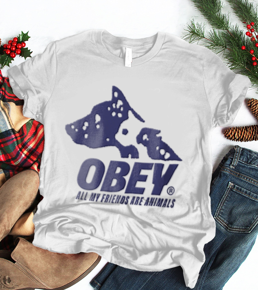 Obey All My Friends Are Animals Dog T-Shirt