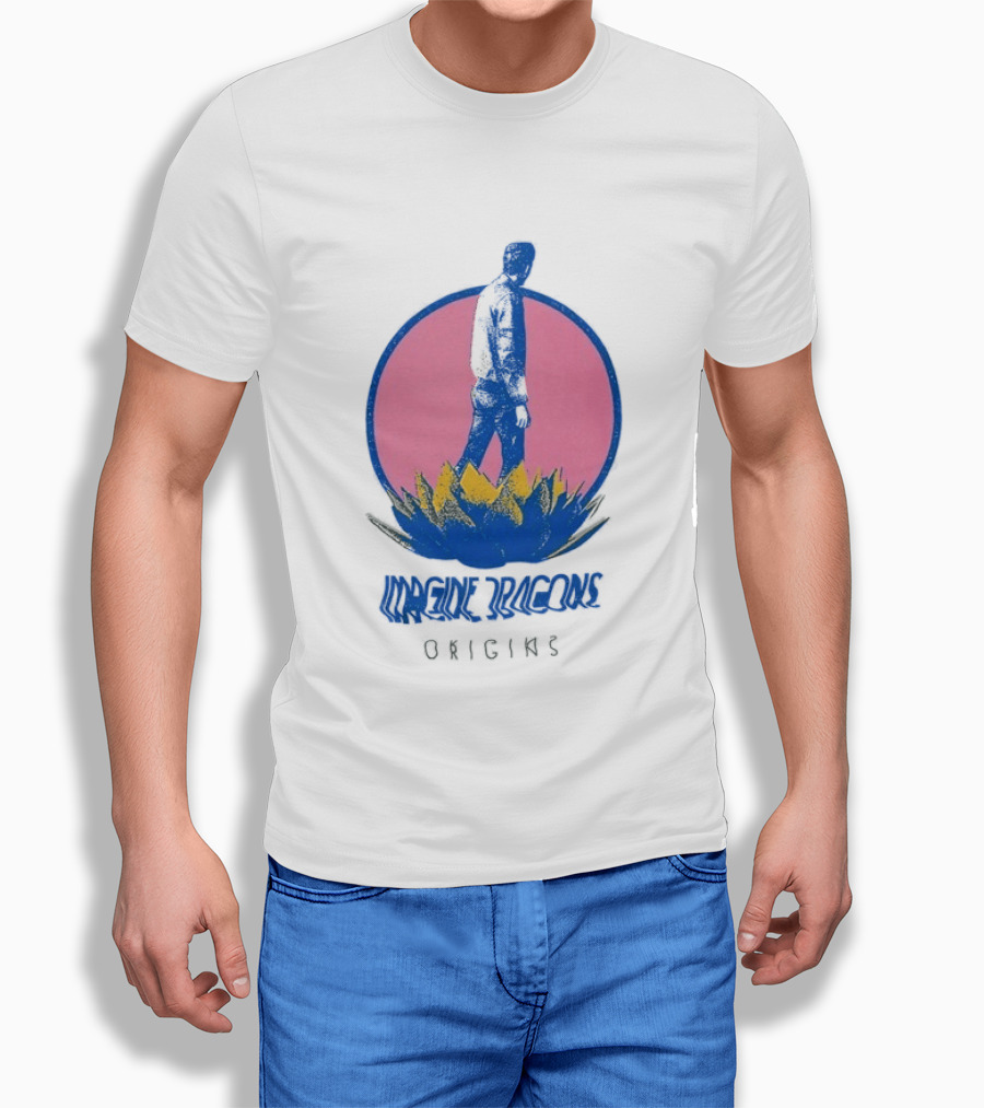 Imagine Dragons Origins Lotus Inverted Pink Circle T-Shirt