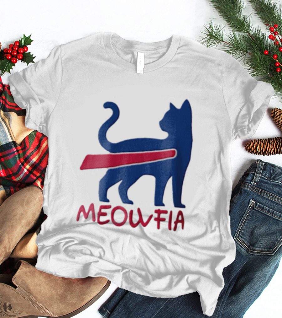 Meowfia Blue Cat Red T-Shirt