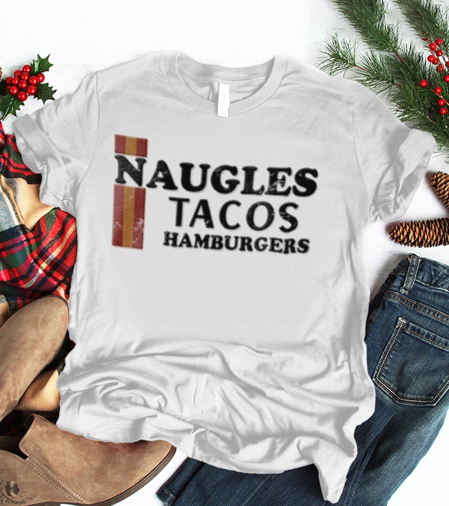 Naugles Tacos Hamburgers Red Orange Vertical T-Shirt