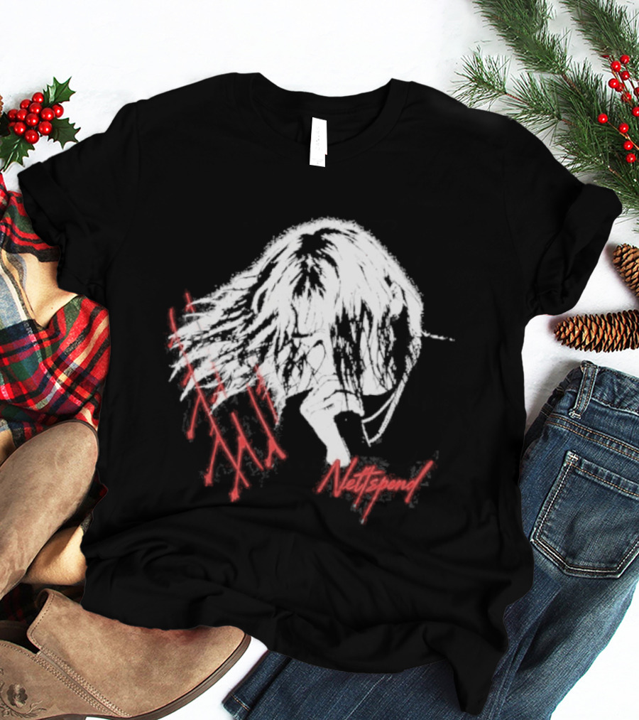 Nettspend Early Life Crisis Slash White And Red Sketch T-Shirt