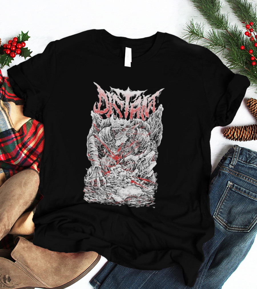 Distant Dragonkin Horror Fantasy Detailed Monster T-Shirt