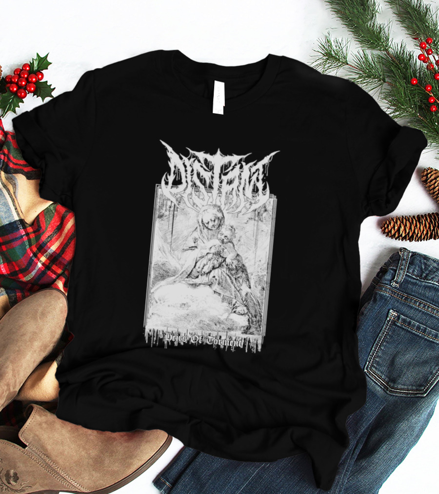 Distant Heirs Of Torment Angelic Figure Holding Sword Fantasy T-Shirt