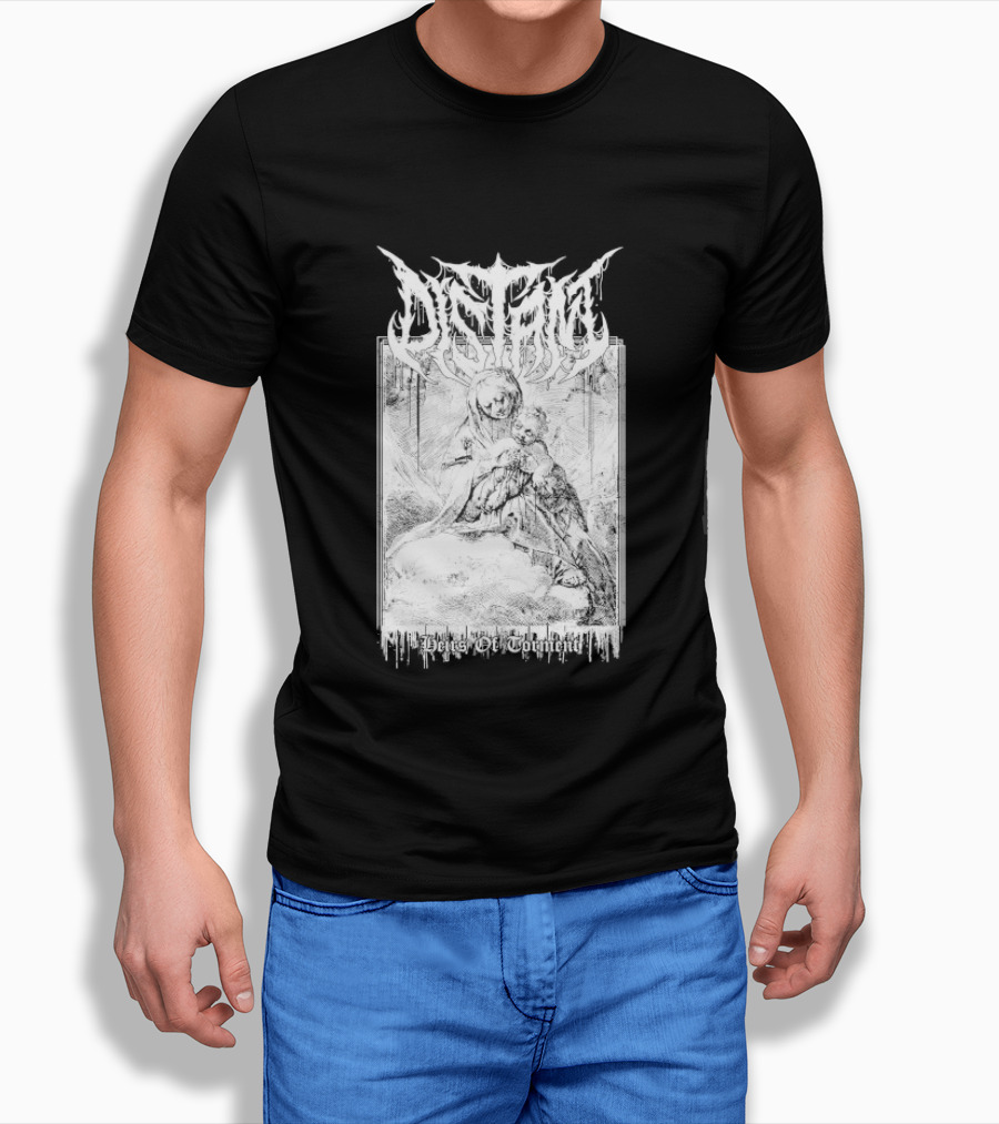 Distant Heirs Of Torment Angelic Figure Holding Sword Fantasy T-Shirt