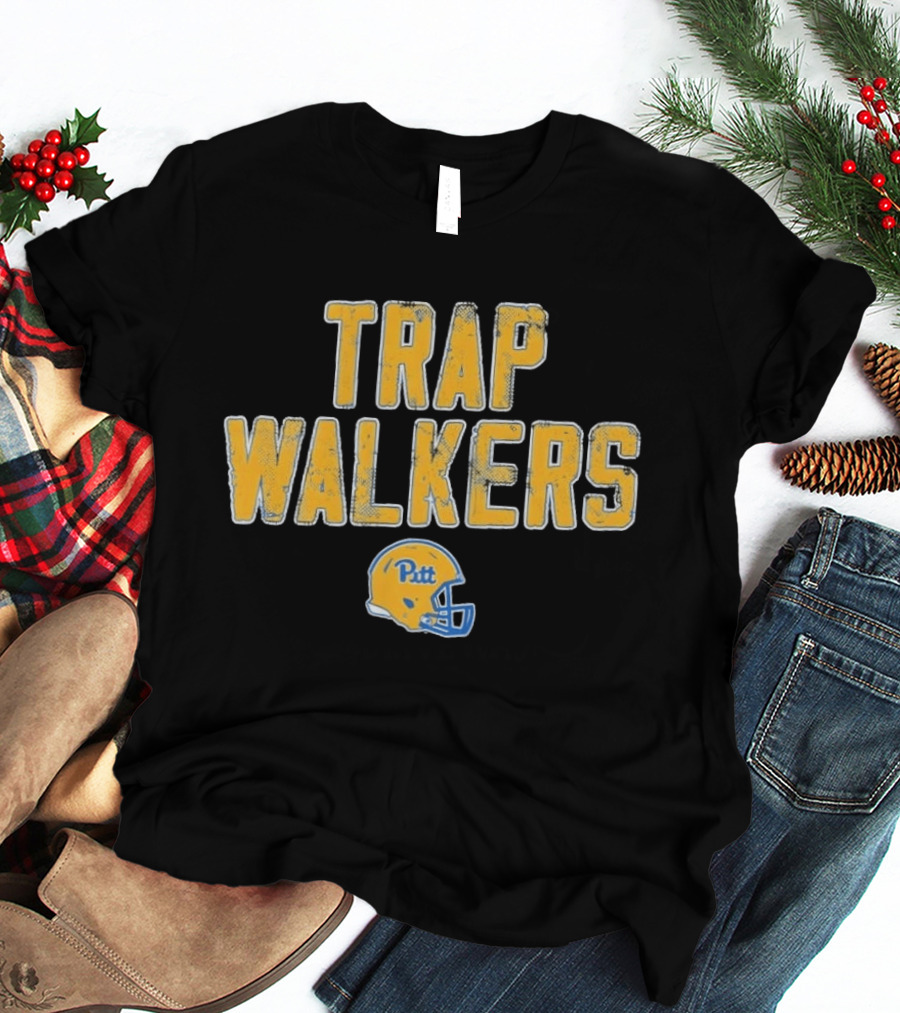 Pitt Panthers Trap Walkers Football Helmet T-Shirt