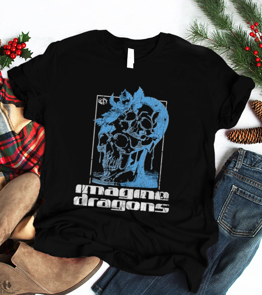Imagine Dragons Melting Skull Blue T-Shirt