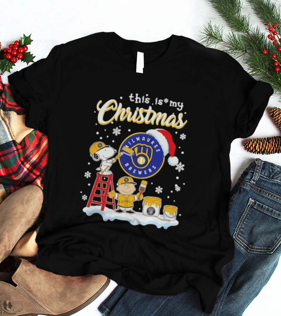 Milwaukee Brewers Snoopy Woodstock Charlie Brown Christmas 2026 T-Shirt