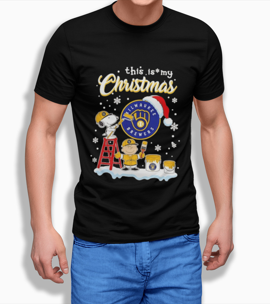 Milwaukee Brewers Snoopy Woodstock Charlie Brown Christmas 2026 T-Shirt