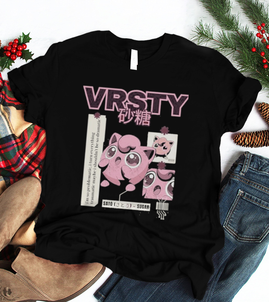 Vrsty Sato Sugar Jigglypuff Anime Style Kawaii Japanese T-Shirt