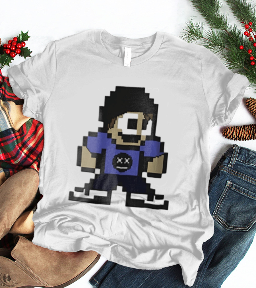Eddsworld Tom Pixel Art With Black Beanie And Blue T-Shirt
