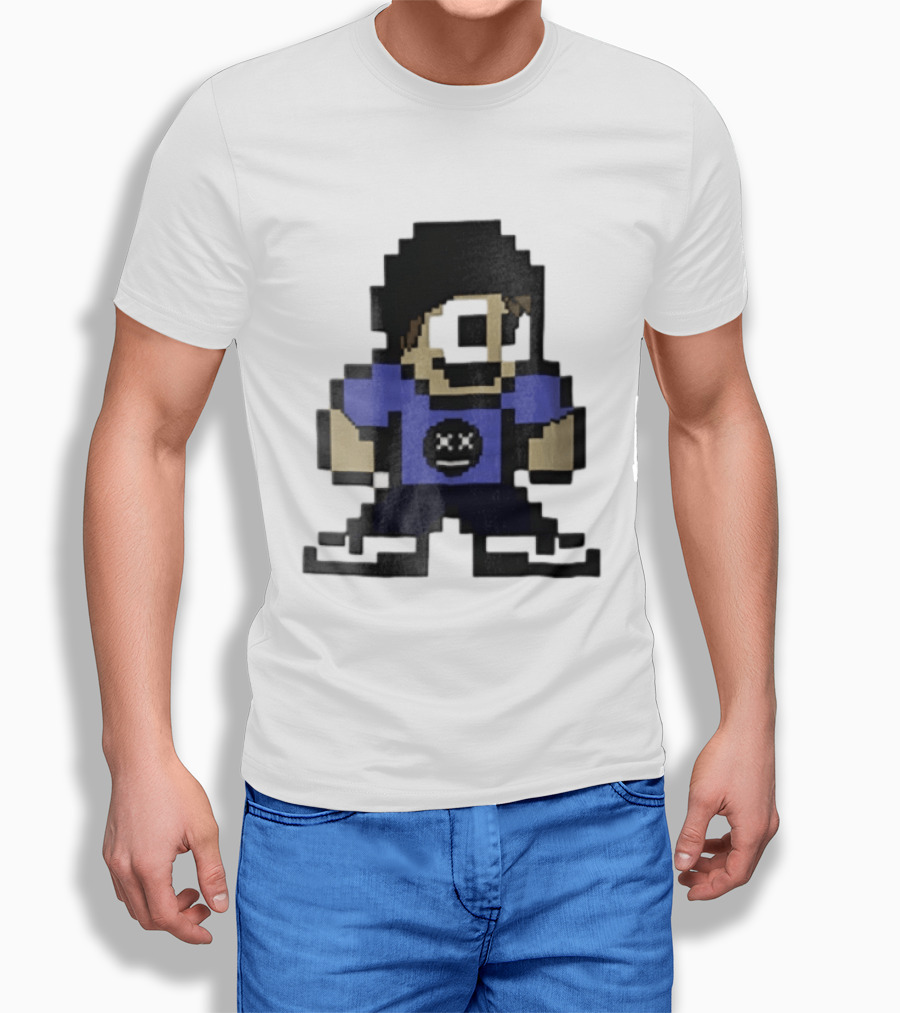 Eddsworld Tom Pixel Art With Black Beanie And Blue T-Shirt