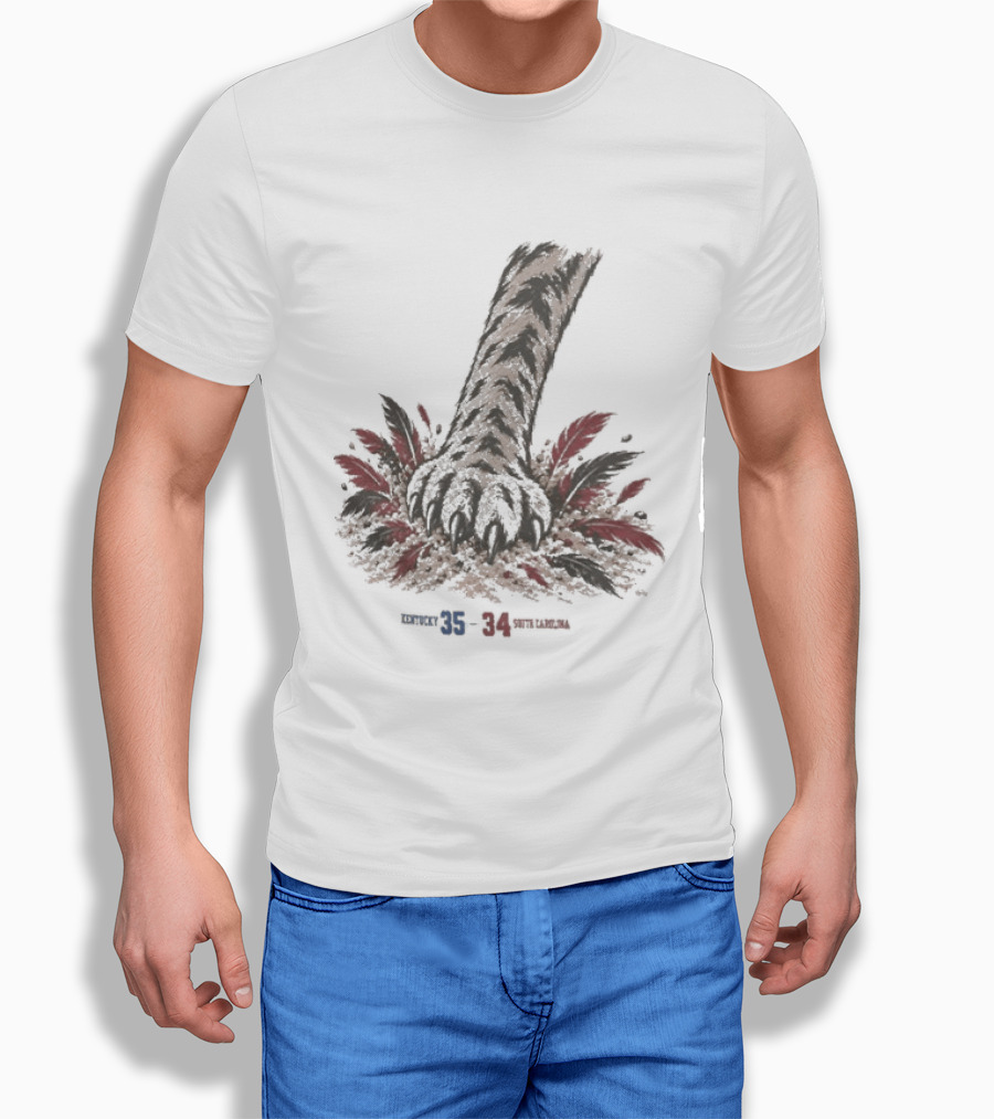 Kentucky Wildcats 35 34 South Carolina Gamecocks Claw And Feathers T-Shirt