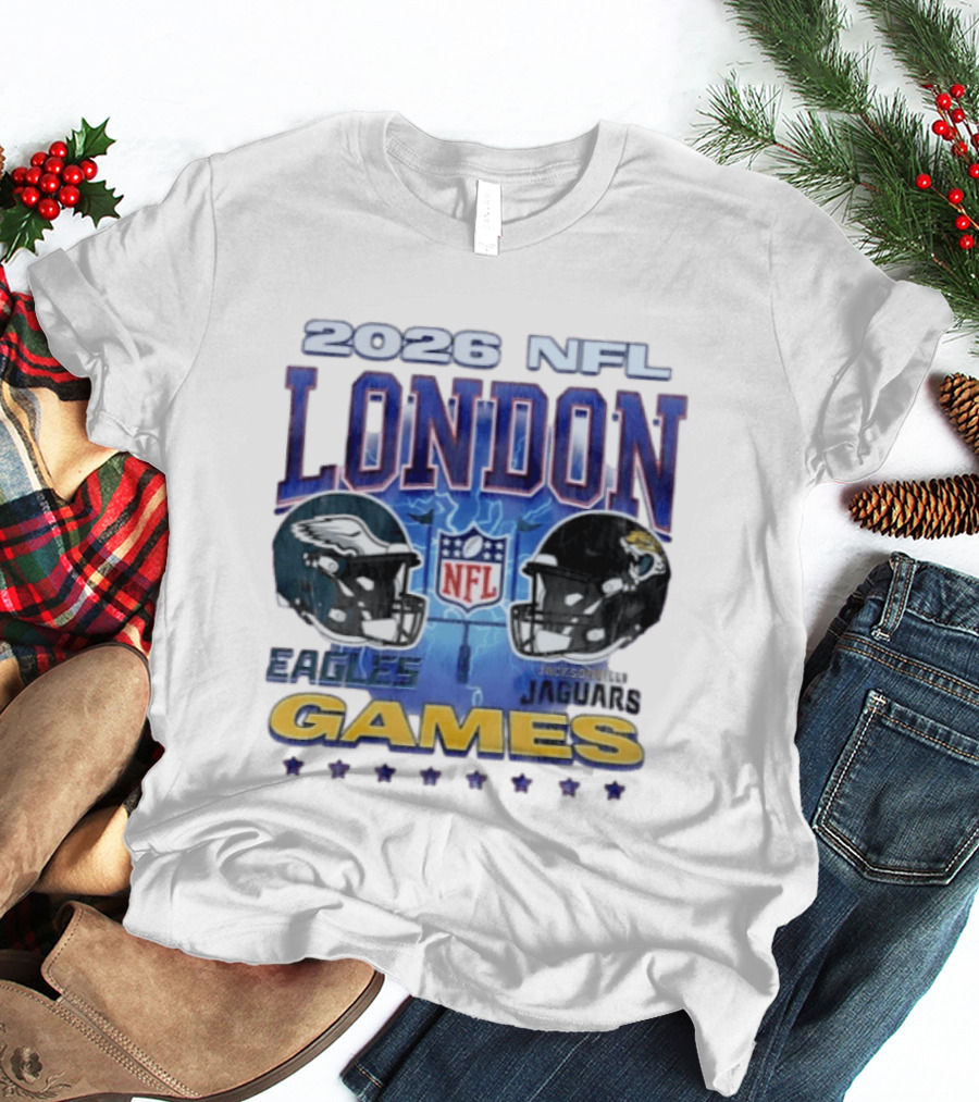 2026 NFL London Games Philadelphia Eagles Vs Jacksonville Jaguars Matchup T-Shirt