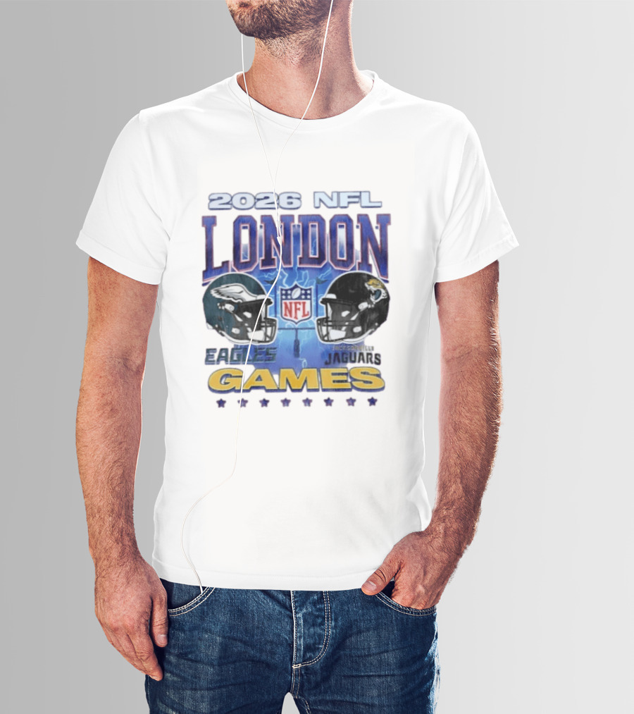 2026 NFL London Games Philadelphia Eagles Vs Jacksonville Jaguars Matchup T-Shirt