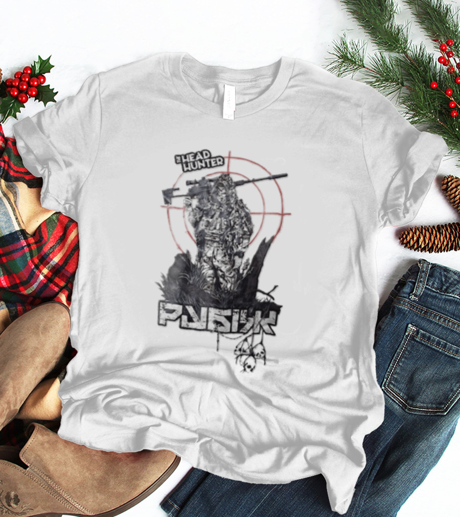 Punish Sniper Ghillie Suit Skulls Target Retro Hunter T-Shirt