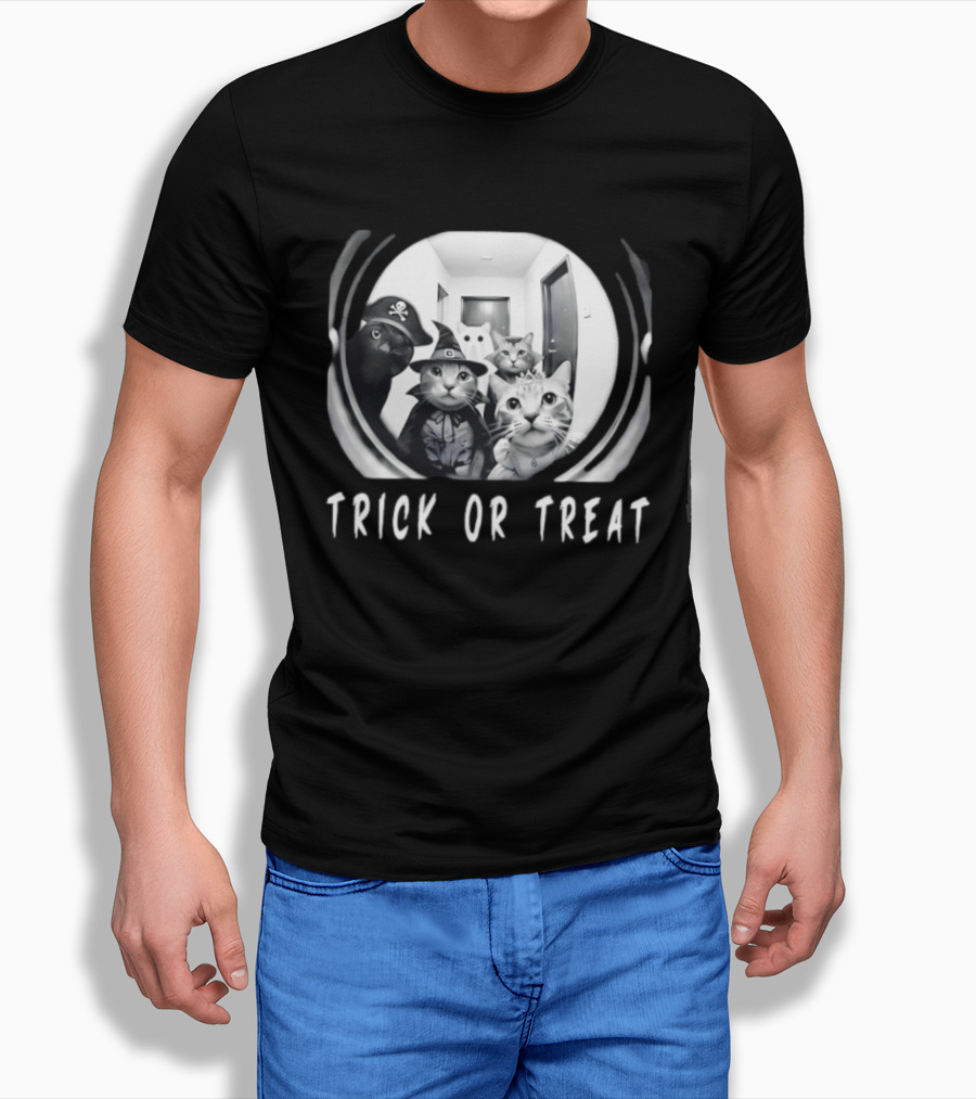 Trick Or Treat Cats Halloween 2026 T-Shirt