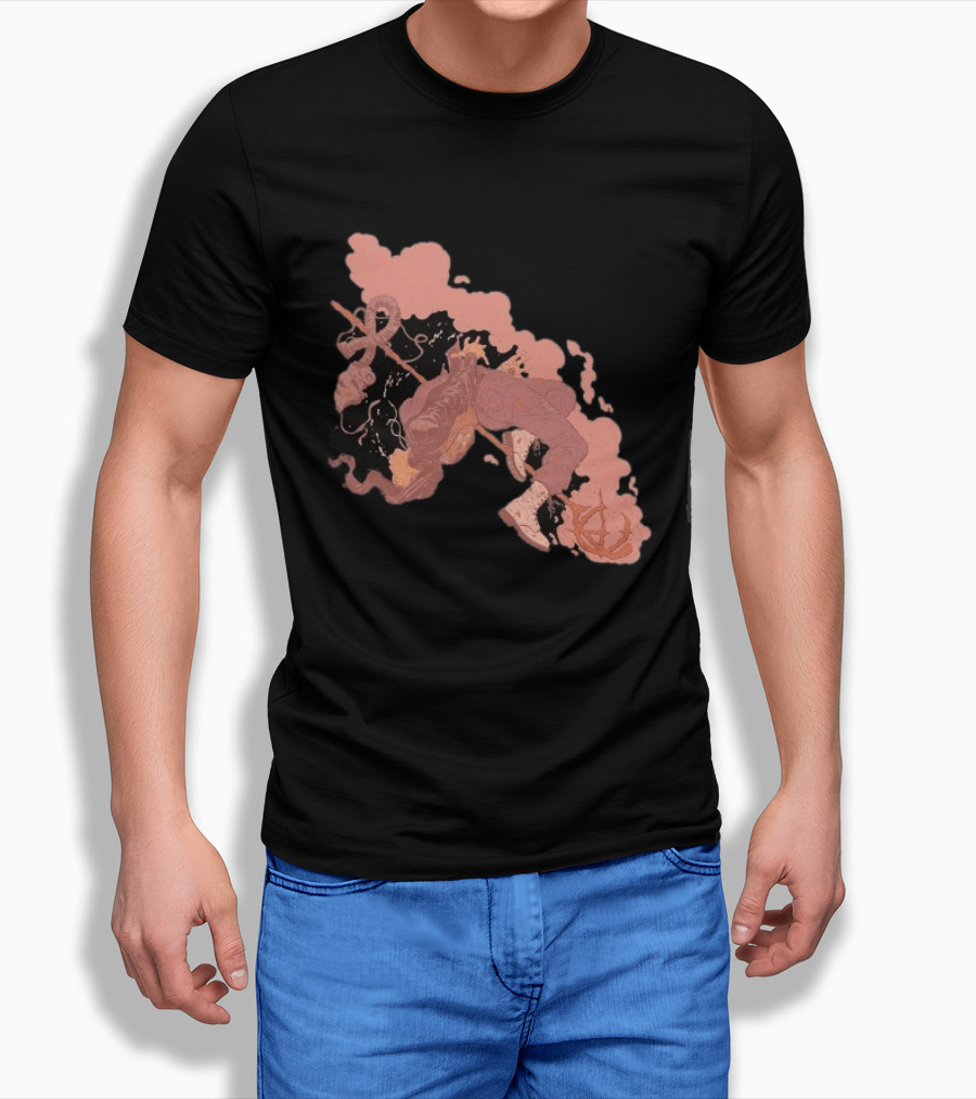 Demon Hunter Exile Warrior Art With Sword And Abstract T-Shirt