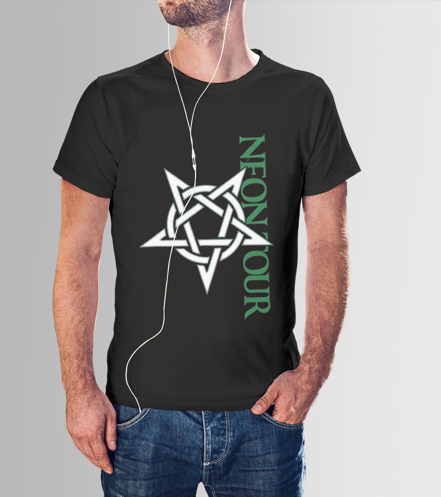 Neon Tour Interscope Store Face Burn Star T-Shirt