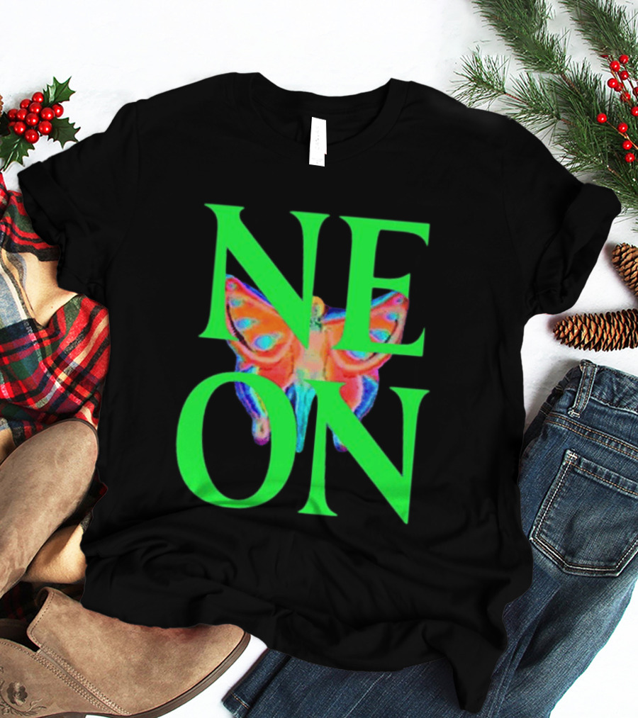 Neon Butterfly Interscope Store Colorful T-Shirt