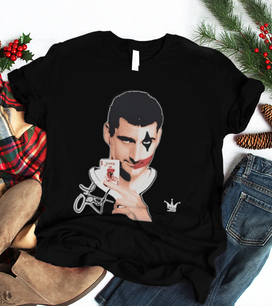 Joker Face Nikola Jokic Playing Card Denver Nuggets T-Shirt