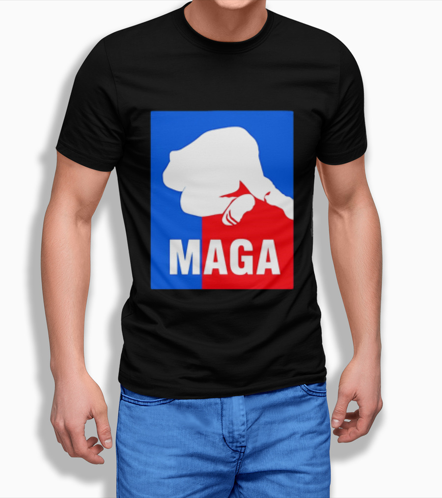 MAGA Political Parody Silhouette Red And Blue T-Shirt