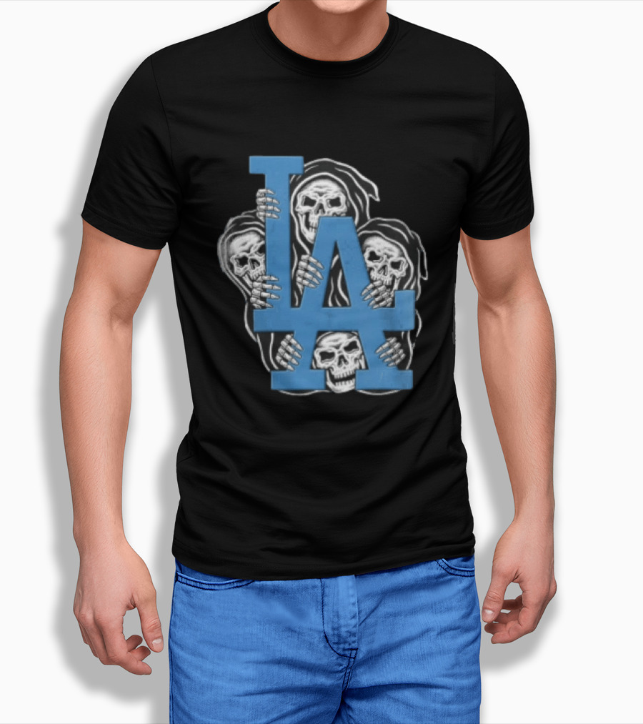 MLB Los Angeles Dodgers LA Four Grim Reapers Holding T-Shirt
