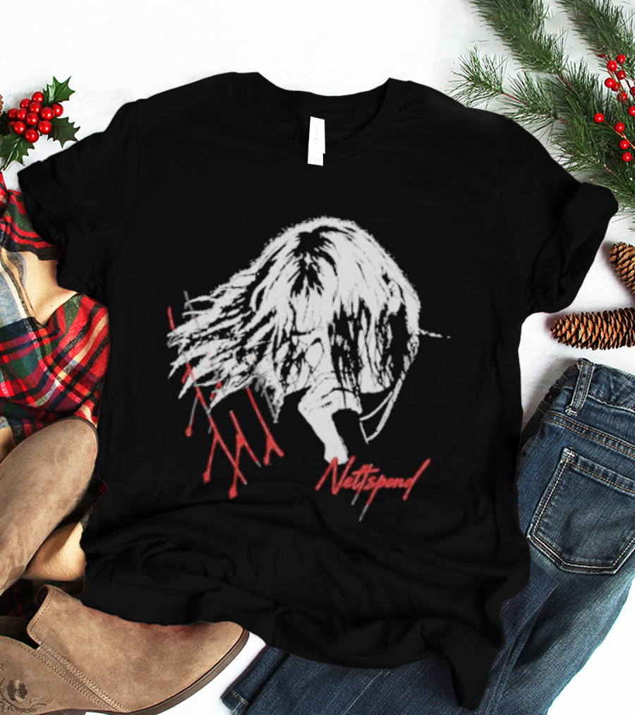 Nettspend Slash Hair Silhouette With Red Scribble T-Shirt