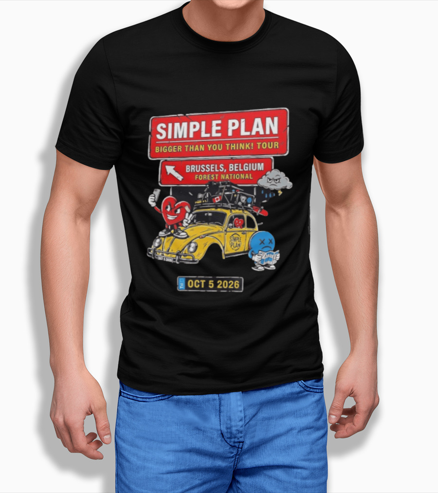 Simple Plan Bigger Than You Think Tour Brussels Belgium Forest National Oct 5 2026 T-Shirt