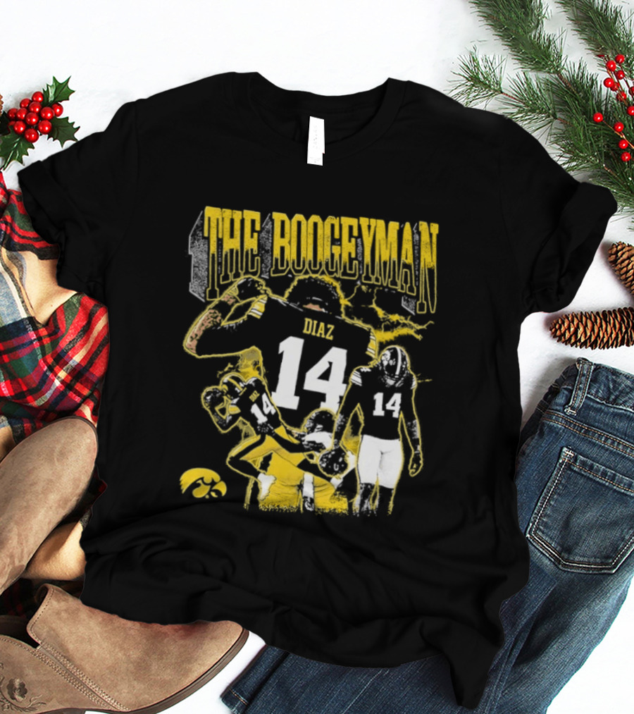 The Boogeyman Diaz No 14 Iowa Hawkeyes Football T-Shirt
